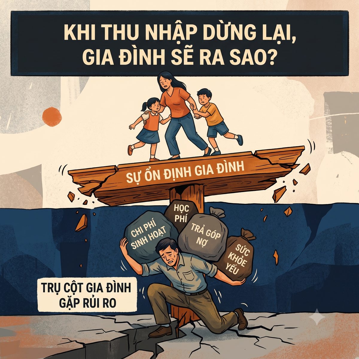 Khi thu nhập dừng lại, gia đình sẽ ra sao