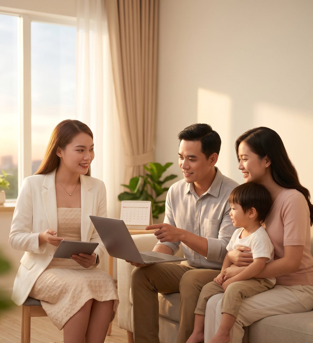 Buổi tư vấn bảo hiểm tại nhà khách hàng